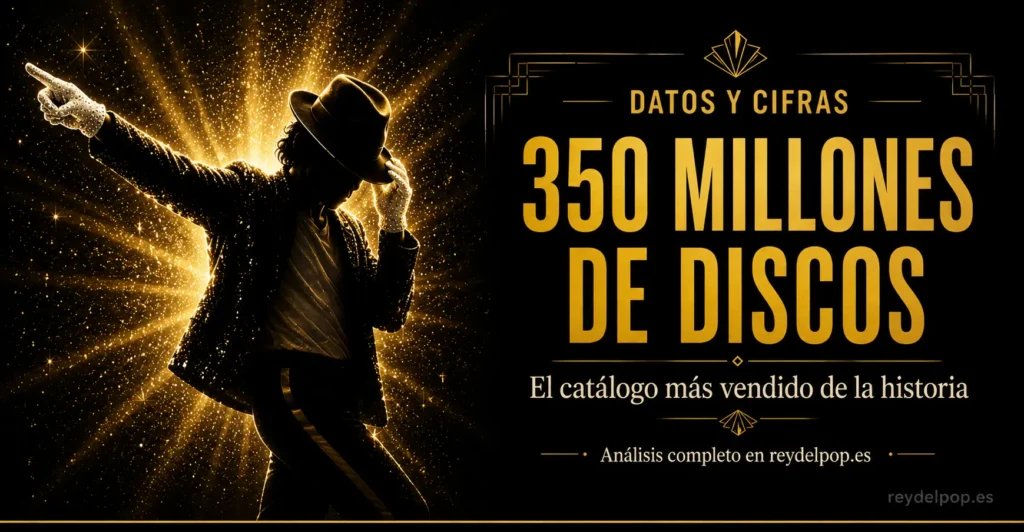 Cuántos discos ha vendido Michael Jackson: silueta dorada con cifra de 350 millones de copias