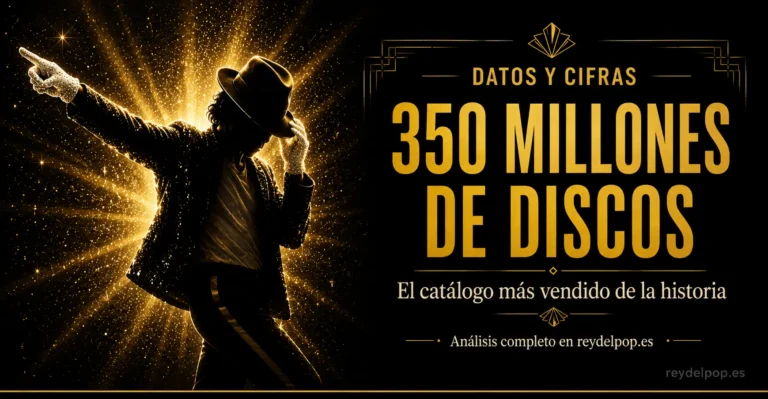 Cuántos discos ha vendido Michael Jackson: silueta dorada con cifra de 350 millones de copias
